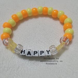 Handmade bracelet "happy" 🌞 beaded kandi